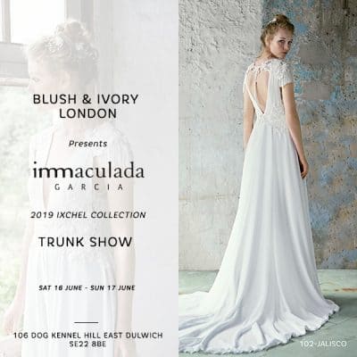 Inmaculada Garcia en el trunk show de Blush & Ivory London